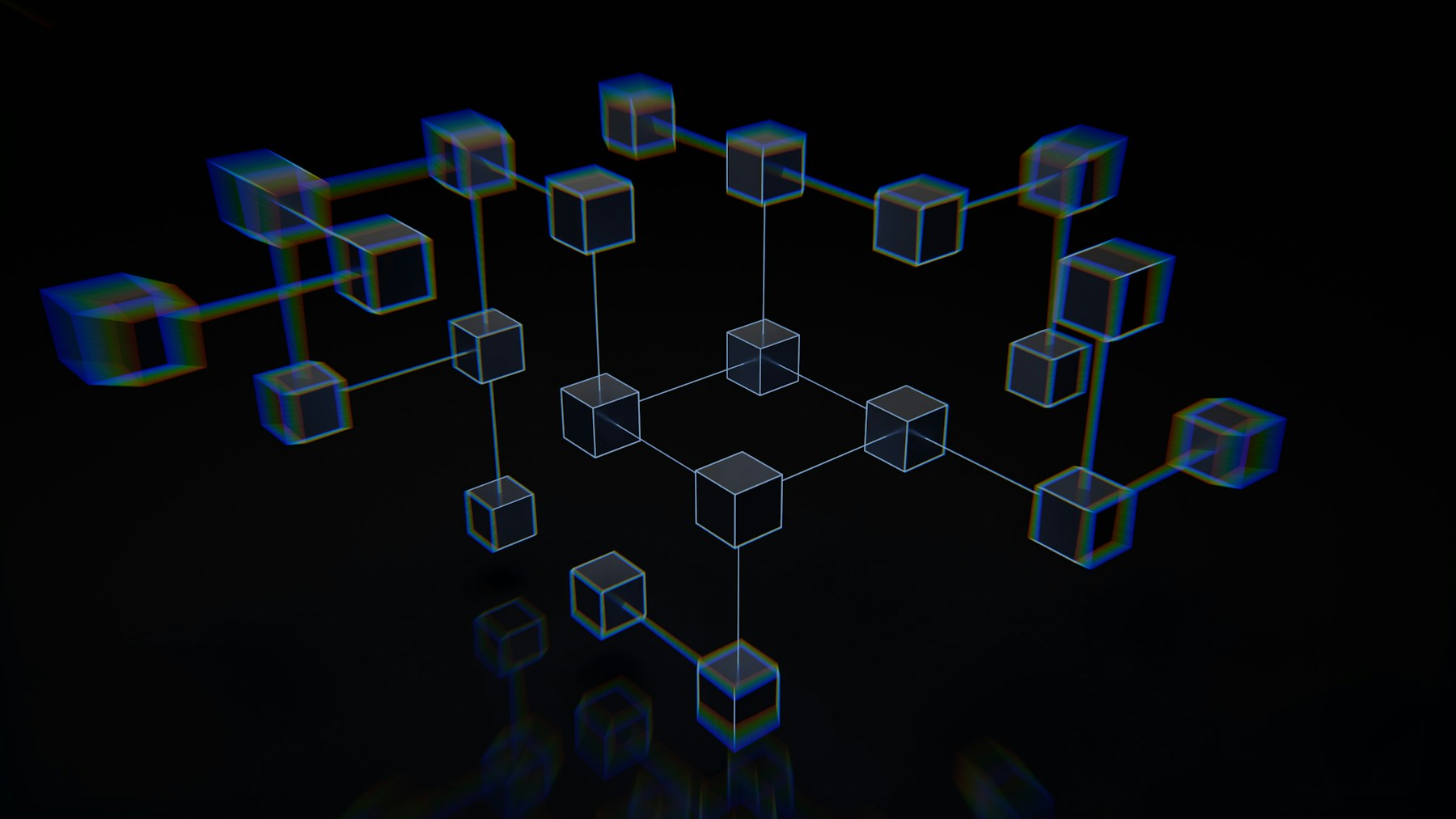 Abstract data visualization on a dark screen.